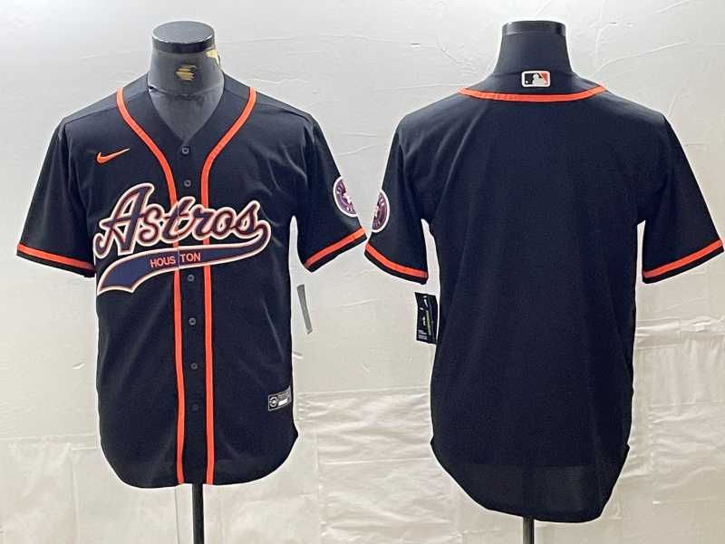 Men%27s Houston Astros Blank Black With Patch Cool Base Stitched Baseball Jersey->colorado rockies->MLB Jersey